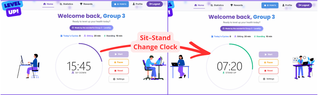 Clock transition in the web app