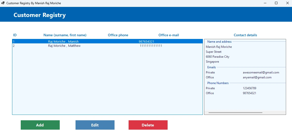 Assignment 5 - Contact Management System